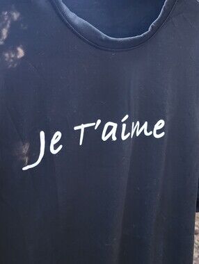 *NWOT* Unisex Mens XL Black Tshirt ⚫️  Je T'aime = I Love You 🖤